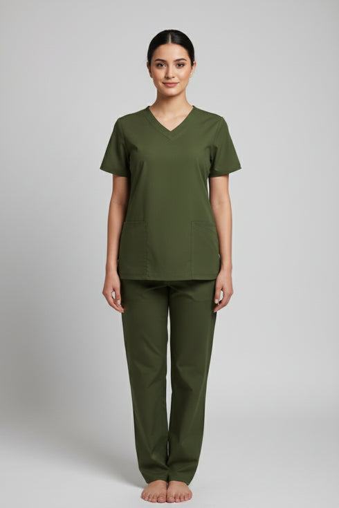 Women's 4-Pocket Rounded V-Neck Scrub